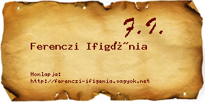 Ferenczi Ifigénia névjegykártya